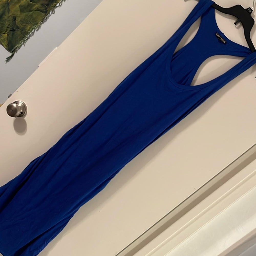 Gently used blue midi razor back dress very cute express